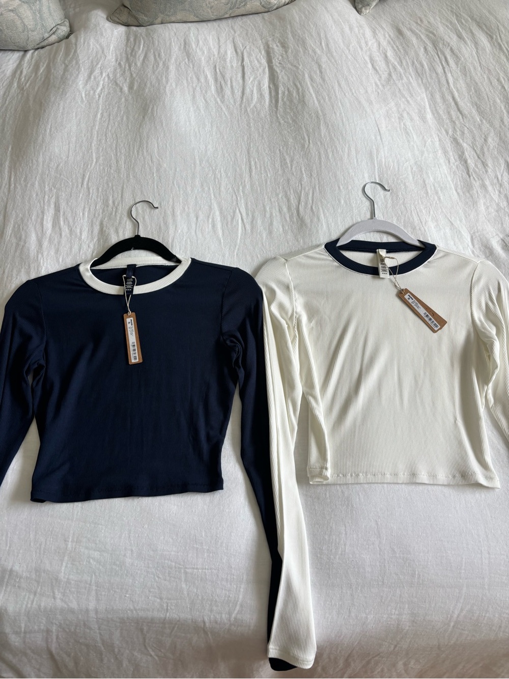 NWT Skims Soft Lounge Long Sleeve Crop Tops, both size mediums